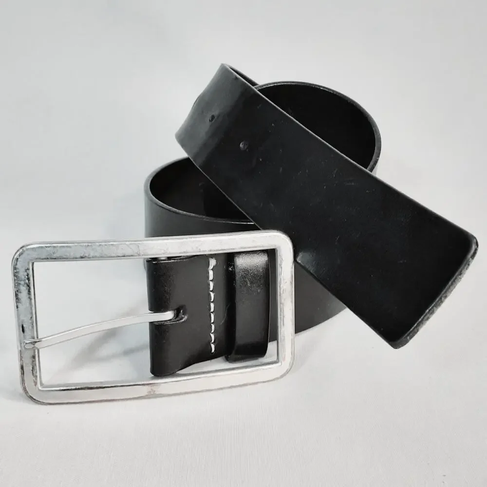 Banana Republic Womens Black Genuine Italian Leather Wide Belt Size Small